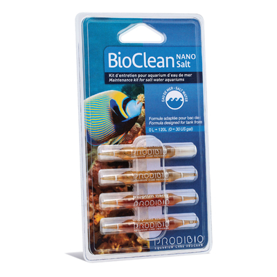 PRODIBIO BioClean Salt Nano 4 ampoules nettoie l'aquarium et élimine naturellement les algues en eau de mer. Traite jusqu'à 240 L