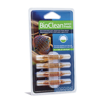 PRODIBIO BioClean Fresh Nano 4 ampoules nettoie l'aquarium et élimine naturellement les algues en eau douce. Traite jusqu'à 240 L