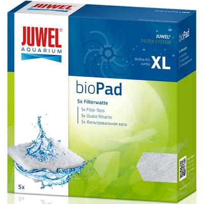 JUWEL bioPad XL lot de 5 coussins de ouate pour filtre Juwel Bioflow 8.0 et Jumbo. Dimensions 15,3 x 15,3 x 1 cm