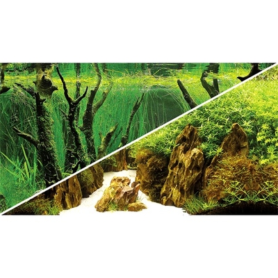 Poster de fond prédécoupé Canyon / Woodland 60 x 30 cm pour aquarium. Imprimé sur deux faces