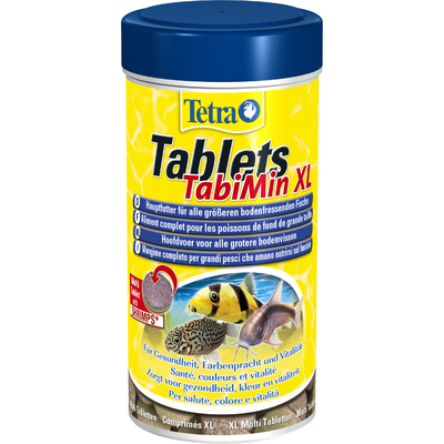 TETRA Tablets TabiMin XL aliment sous forme de comprimés de haute qualité, équilibrés et riches en nutriments pour les grands poissons de fond
