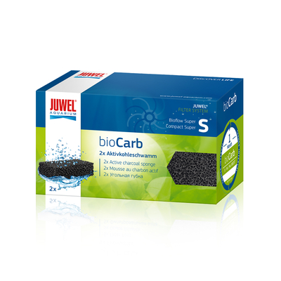 JUWEL bioCarb S 2 blocs de mousse au charbon actif pour filtre Juwel Bioflow Super / Compact Super (Rekord 60, 600, 80, 800)