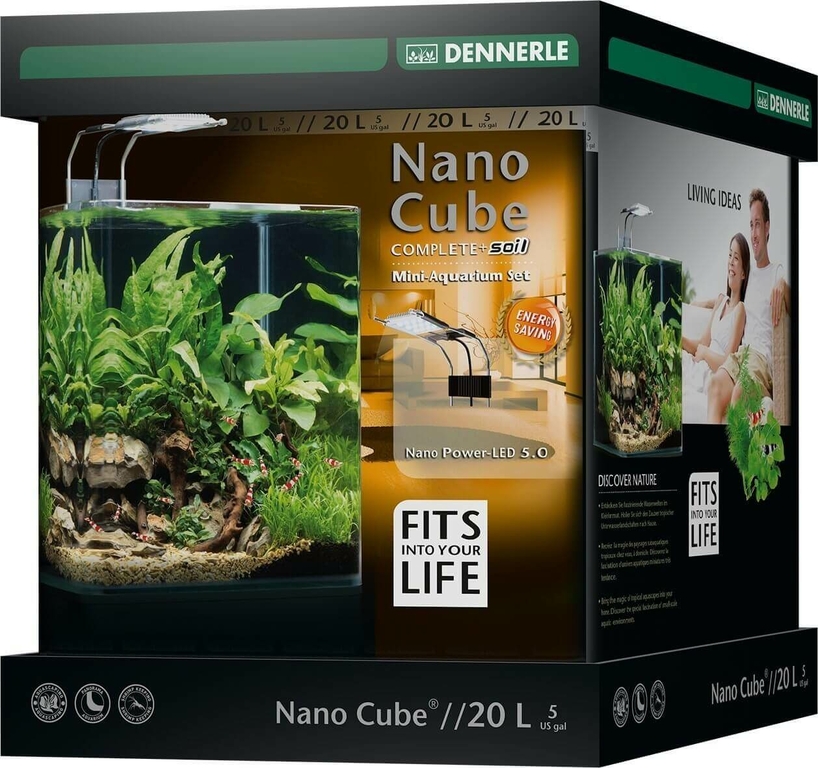 DENNERLE Nano Cube Complete+ 20 L nano-aquarium 25 x 25 x 30 cm avec