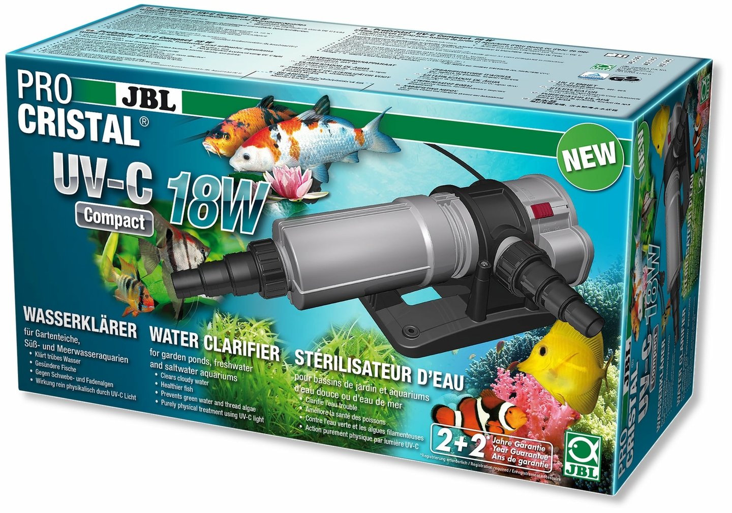 JBL ProCristal Compact UVC 18 W stérilisateur UV pour aquarium de 200