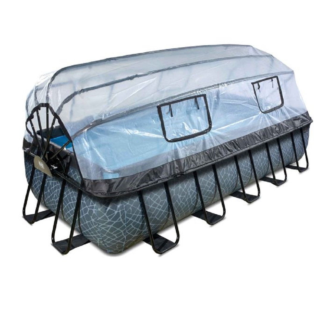 piscine-hors-sol-grise-540x250x100-cm-dome-et-filtre a sable-exit-