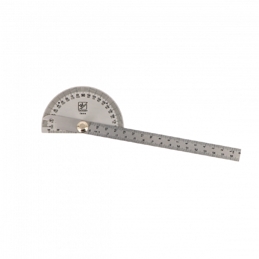 Rapporteur D'angle En Inox - Règle Graduée 170 Mm, Secteur 90 Mm - Gravure Profonde Pour Tracés Précis