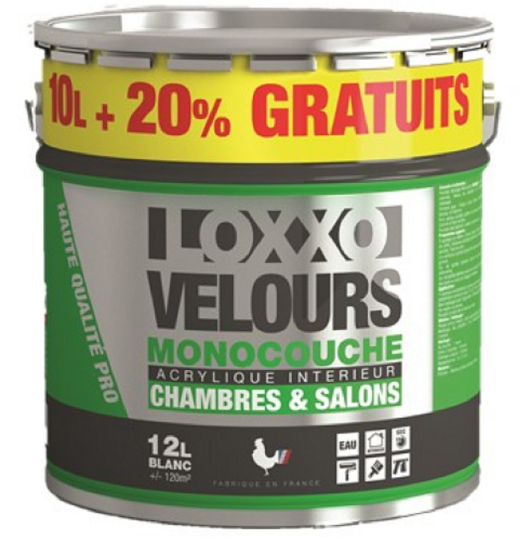 Peinture acrylique velour blanc 12L LOXXO - Peinture gros ...