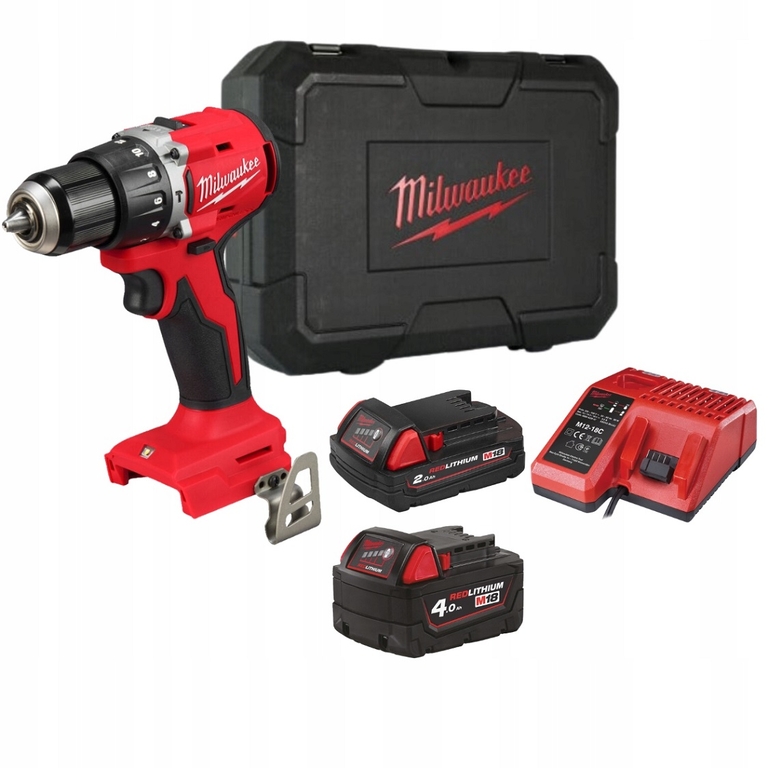 Perceuse à percussion compacte avec batterie MILWAUKEE "M18 BDD-402C" de 18 V