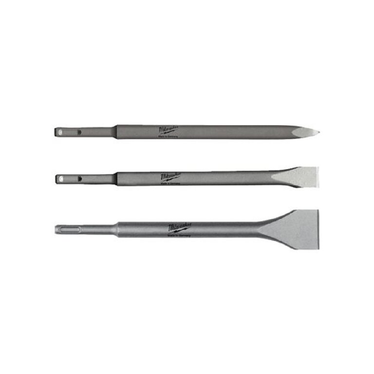 Lot De 3 Pics Et Burins SDS+ Extra-courts Tivoly - Longueur 140 Mm, Acier CrMo, Pour Espaces Restreints