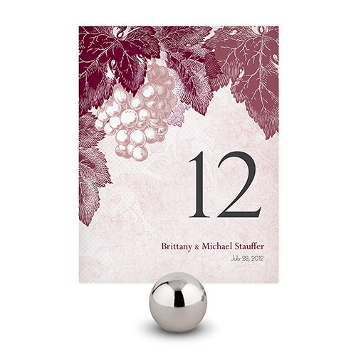 12 numéros de table carton Vigne personnalisables1