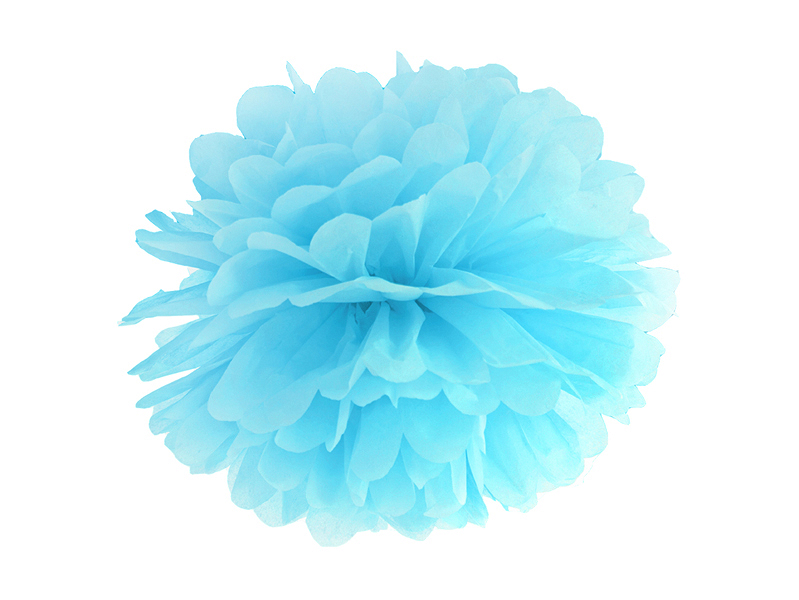 Pompon Papier Bleu ciel 25 cm