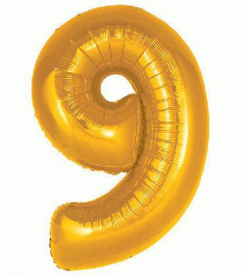 Ballon Chiffre 9 Taille 86 cm DORE