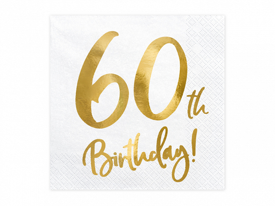 20 serviettes anniversaire 60 ans