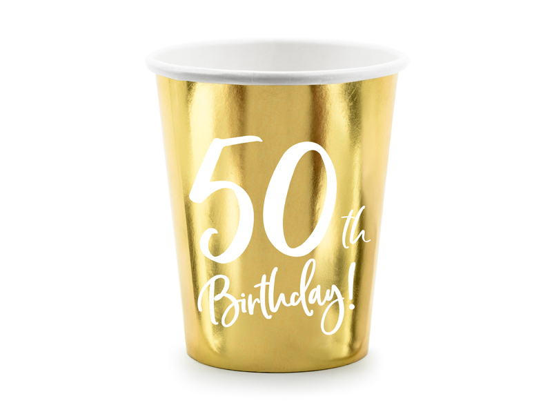 6 gobelets anniversaire 50 ans dorées