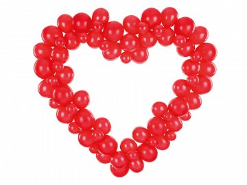 Guirlande de ballons avec cadre en forme de cœur, rouge, 160 cm
