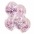 5 ballons6 transparents -micro-confettis-violets