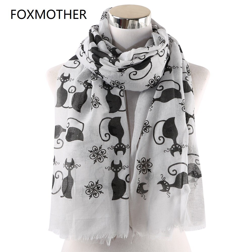 Foxmom-Foulard-Vintage-pour-chat-rose-et-blanc-charpe-pour-Femme-Animal-chat-amoureux-m-re