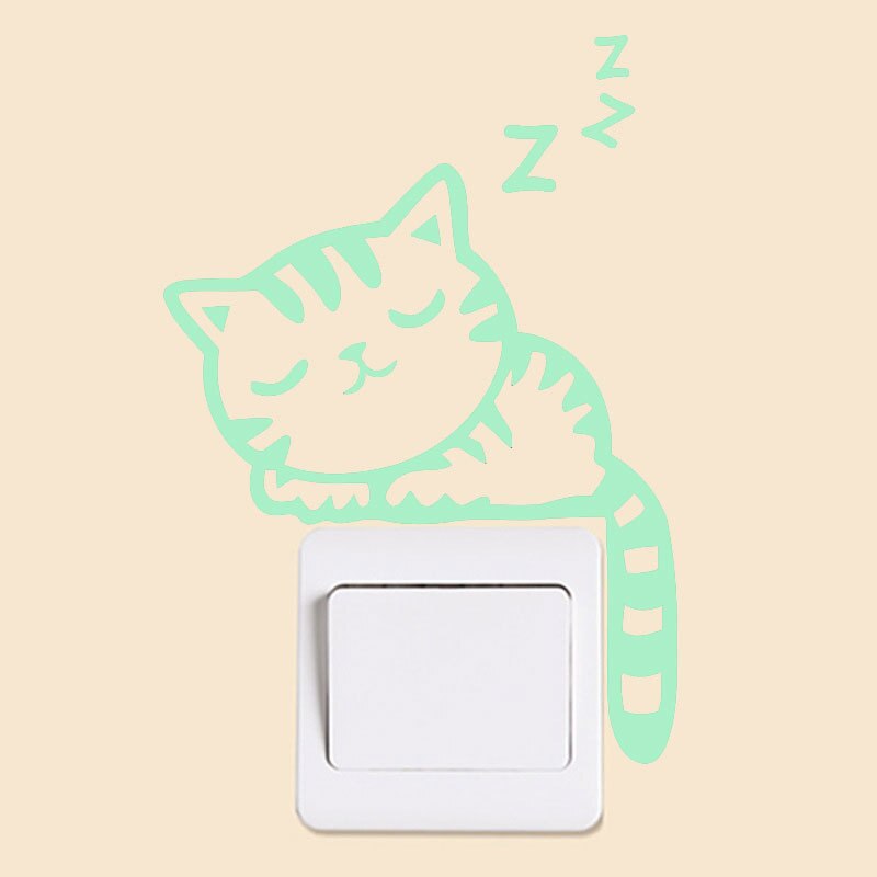 Autocollant-interrupteur-chat-lumineux-mignon-Autocollant-mural-Fluorescent-lumineux-et-scintillant-chambre-d-enfant-salon-d
