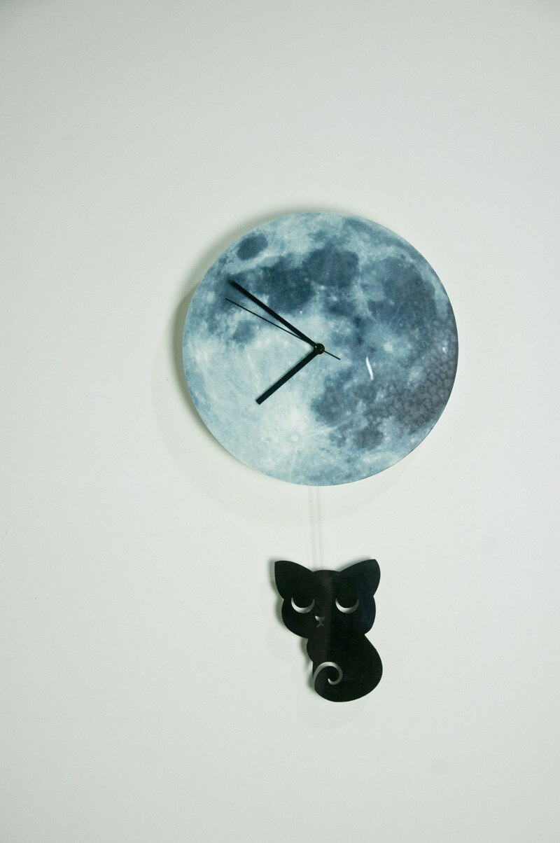 Funlife-horloge-murale-30cm-12po-Nouvelle-horloge-lumineuse-de-nuit-chat-chaton-sur-la-lune-pour