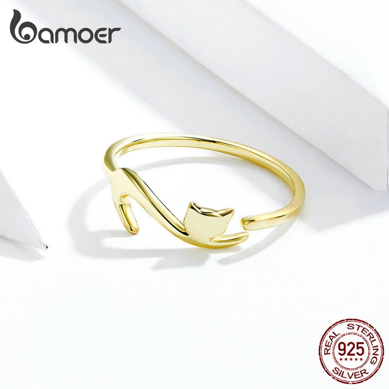 BAMOER-100-925-argent-Sterling-collant-chat-avec-longue-queue-doigt-bague-femmes-anneau-r-glable