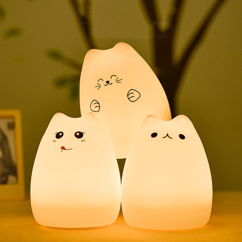 Lampe-de-nuit-en-Silicone-7-couleurs-Jolie-veilleuse-capteur-tactile-de-chat-7-couleurs-d