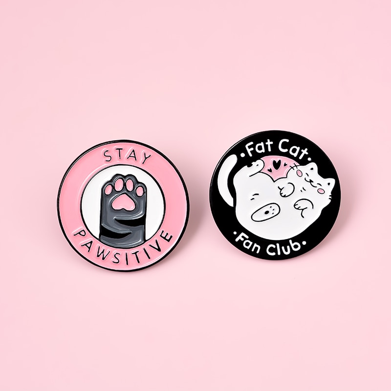 Chats-Club-mail-broche-chat-plan-te-lune-caf-patte-Badge-personnalis-chaton-broches-pinglette-jean