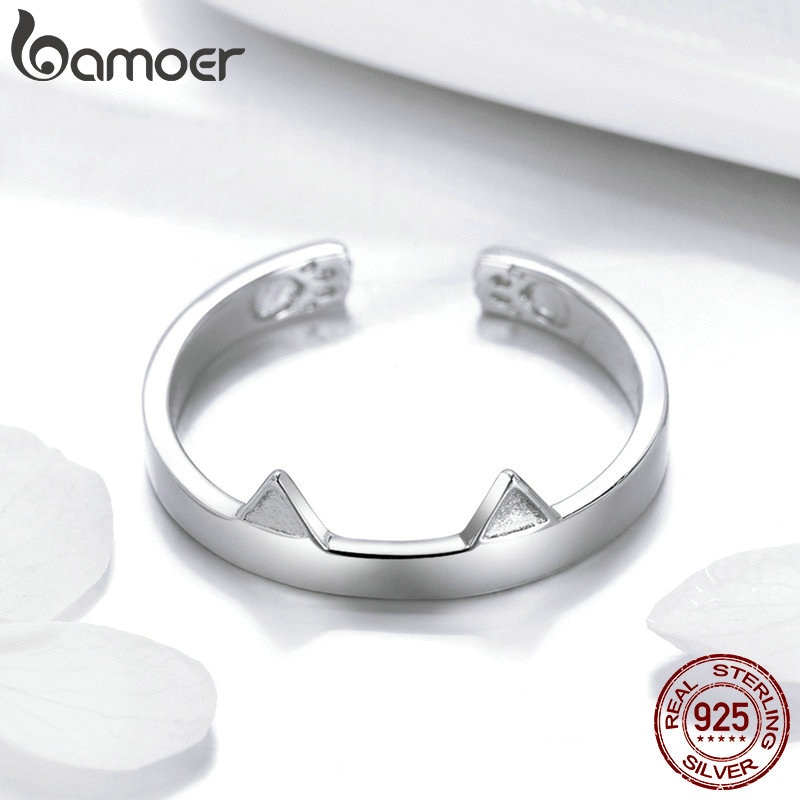 BAMOER-mode-925-en-argent-Sterling-mignon-chat-patte-oreilles-forme-animale-r-glable-bagues-f