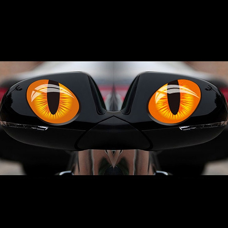Autocollants en vinyle 3D pour la voiture Autocollants mignons de  Simulation des yeux de chat, autocollant