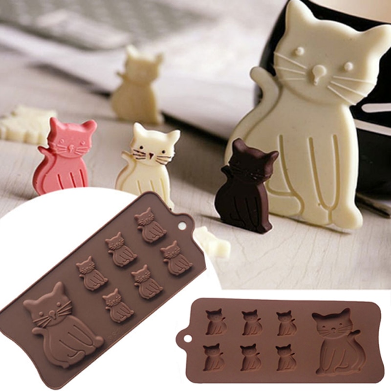 Nouveau-chat-chaton-7-cavit-Silicone-moule-pour-Fondant-p-te-de-gomme-chocolat-artisanat-MF100