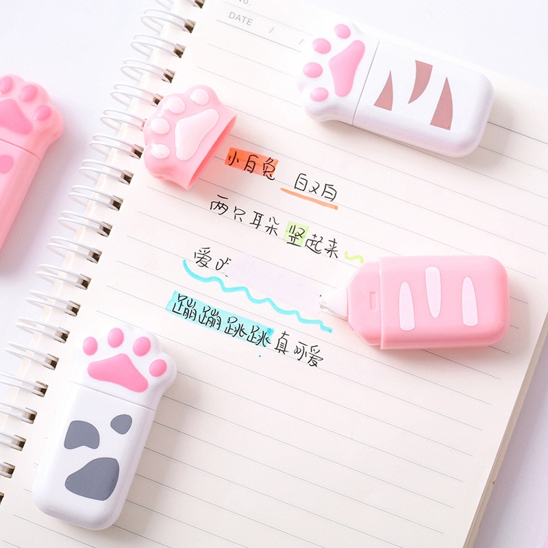 Chat-griffe-Portable-ruban-correcteur-Kawaii-blanc-sur-correcteur-cadeau-promotionnel-papeterie-tudiant-prix-cole-fournitures