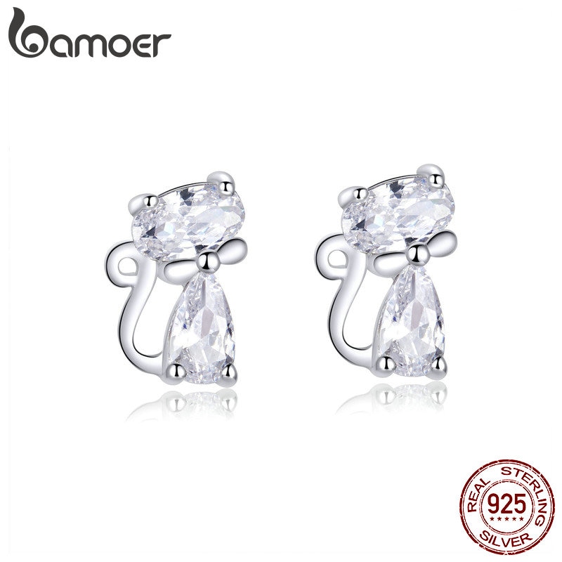 Bamoer-chat-argent-boucles-d-oreilles-en-argent-Sterling-925-clair-CZ-mignon-Animal-Ohrringe-hypoallerg