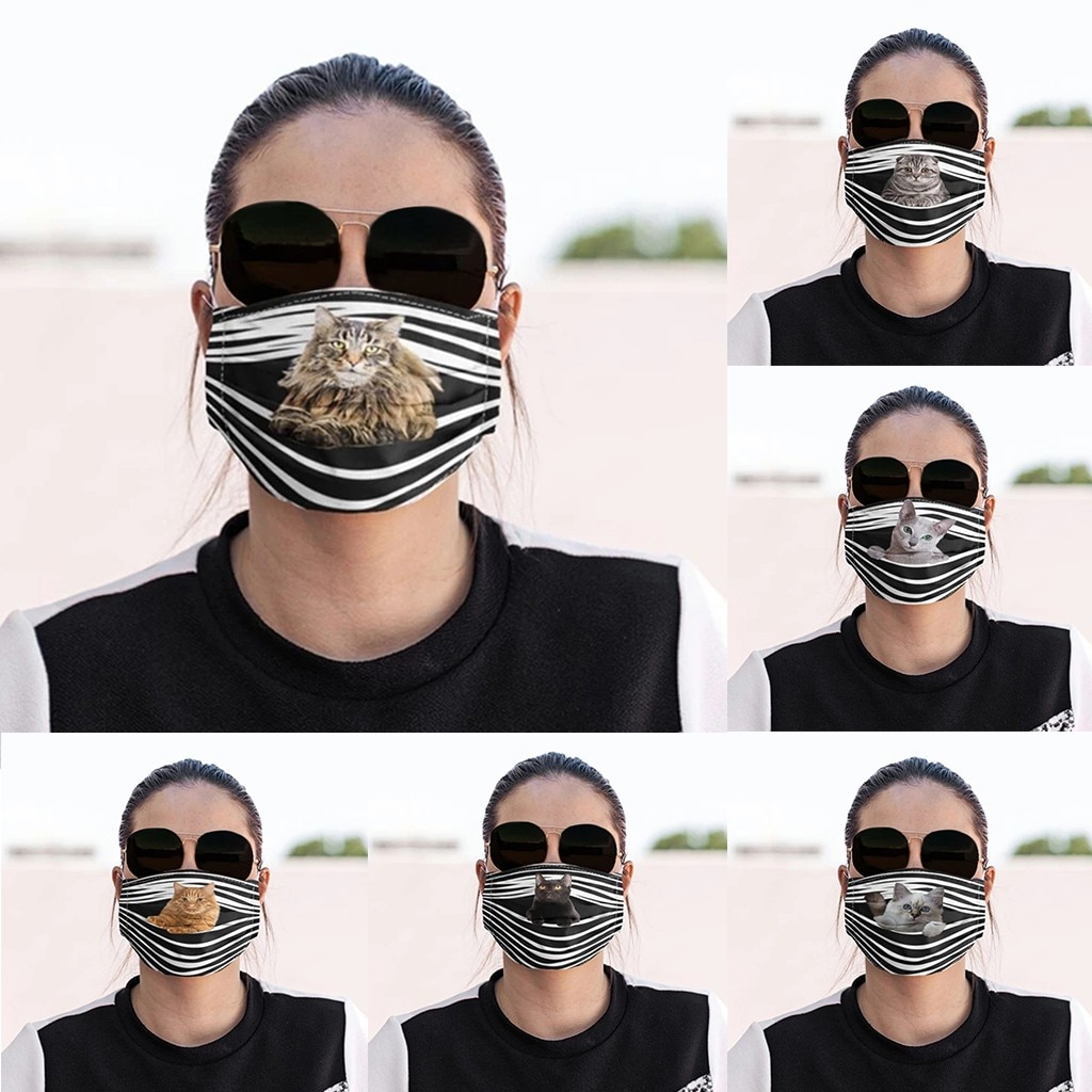 Mode-g-n-ral-chats-imprime-respirant-lavable-peut-tre-plac-Mondmasker-Bandana-Mascara-Masques-faciaux