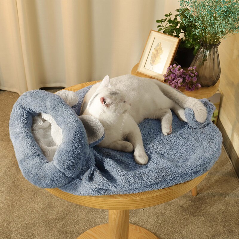 Sac-de-couchage-mise-niveau-gris-Sac-pour-chats-auto-r-chauffants-lit-de-Kittern-pour