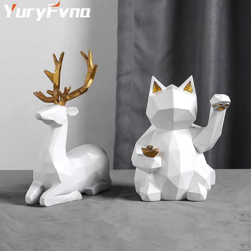 YuryFvna-g-om-trique-Animal-Statue-chat-chanceux-Figurine-collectionner-Feng-Shui-carri-re-r-ussie