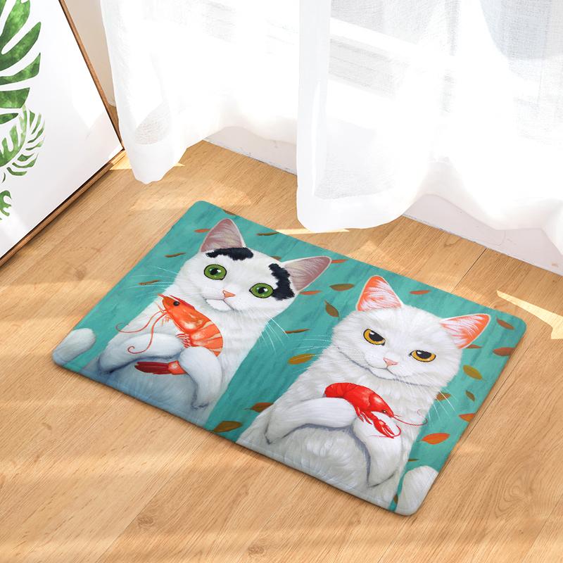 Paillasson-tapis-Couple-chats-imprimer-tapis-sol-cuisine-salle-de-bain-tapis