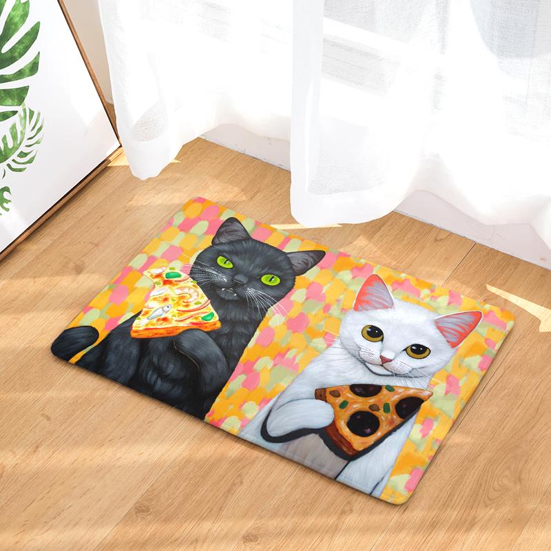 Paillasson-tapis-Couple-chats-imprimer-tapis-sol-cuisine-salle-de-bain-tapis
