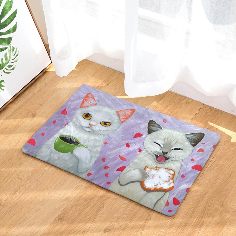 Paillasson-tapis-Couple-chats-imprimer-tapis-sol-cuisine-salle-de-bain-tapis
