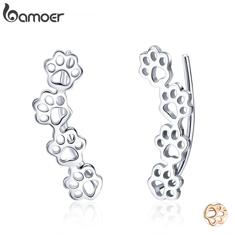 BAMOER-offre-sp-ciale-925-en-argent-Sterling-patte-Trail-chat-et-chien-empreintes-boucles-d