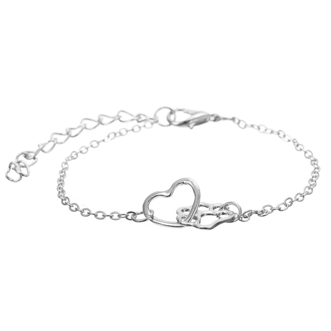 Simple-mode-creux-amour-coeur-animal-patte-Bracelet-belle-Pat-chat-chien-empreinte-main-cha-ne