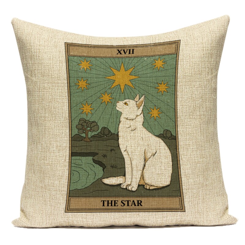 Tarot-carte-motif-housse-de-coussin-d-coratif-Shar-Pei-chien-taie-d-oreiller-r-tro