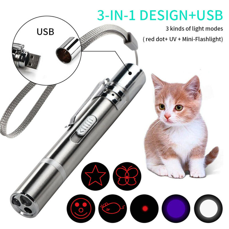 3-en-1-USB-Rechargeable-dr-le-chat-chasseur-jouets-Mini-lampe-de-poche-Laser-stylo