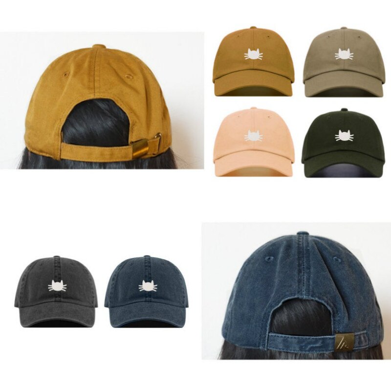 Casquette-de-Baseball-mode-chat-chapeau-de-papa-brod-chapeau-hip-hop-ajustable-en-coton-sauvage