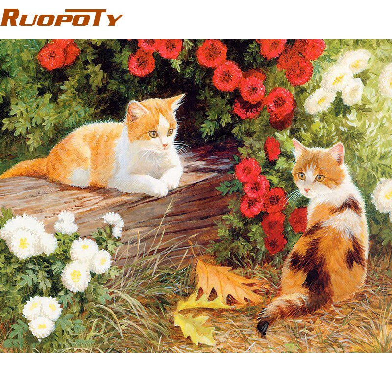 RUOPOTY-peinture-toile-avec-num-ros-avec-chat-mignon-peinture-murale-moderne-pour-maison-40x50cm