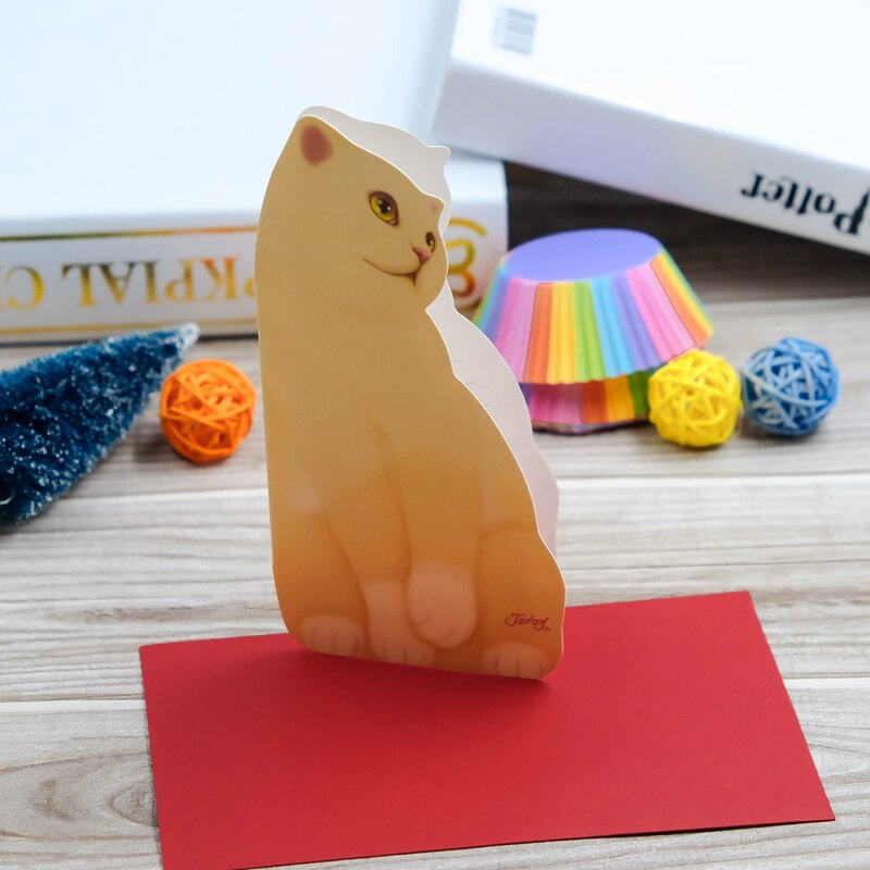 Carte-d-invitation-Mini-dessin-anim-chat-pliable-nouveaut-pi-ces-cartes-de-v-ux-pour