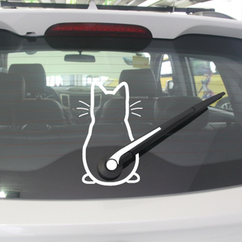 Chat Jaune Pet W-remue la queue pattes voiture pare-brise arrière Sticker  fenêtre essuie-glace Funny Lion Tigre - Cdiscount Auto