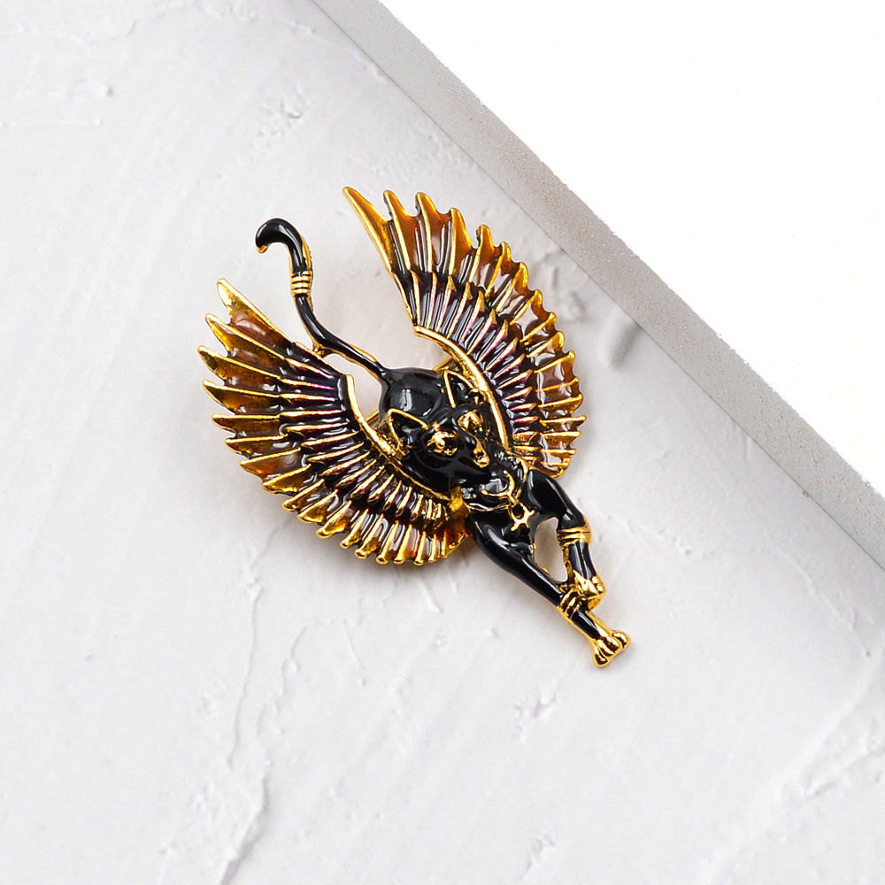 CINDY-XIANG-broche-chat-ange-volant-avec-ailes-en-mail-Animal-f-roce-accessoires-bijoux-gyptien