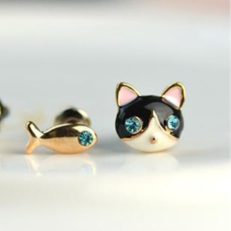 8-saisons-alliage-goujon-noir-blanc-chat-or-poisson-bijoux-de-mode-mignon-asym-trique-boucles