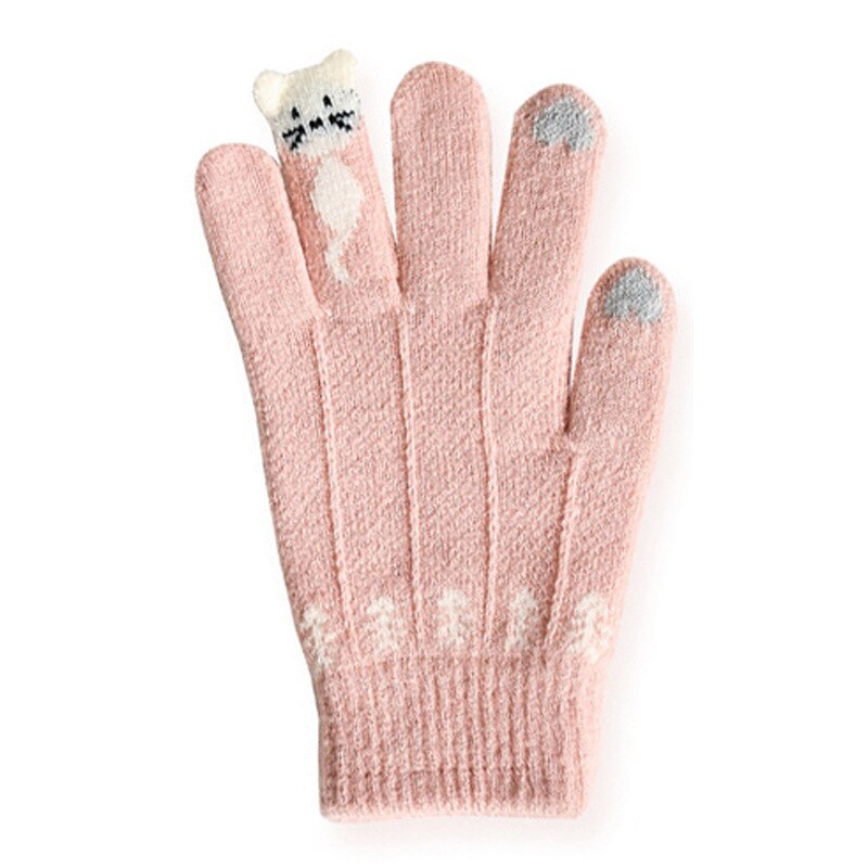 Gants-noirs-automne-et-hiver-pour-tudiantes-Imitation-cachemire-pour-le-cyclisme-en-plein-air