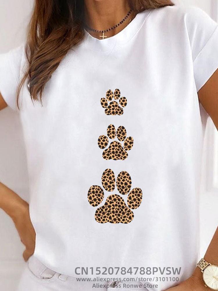 T-shirt-manches-courtes-femme-estival-et-la-mode-avec-image-de-chat-Animal-de-compagnie