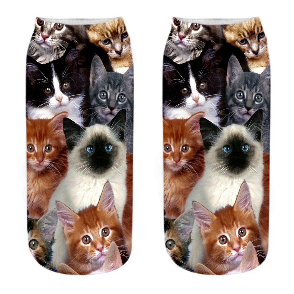 Chaussettes Fun Avec Motif Chat - Coton 100% - Unisexe - Idée Cadeau Originale
